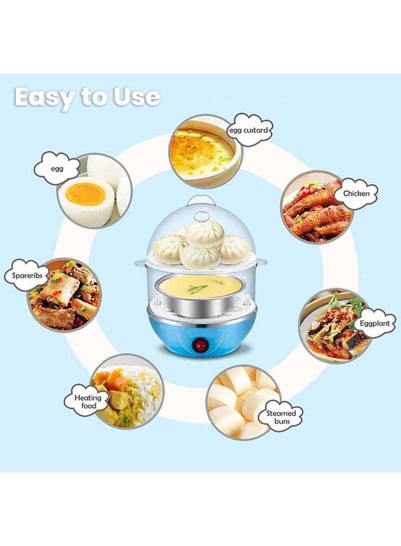 Wtrtr 2-tier Egg Cooker Large 14 Eggs Capacity, Electric Rapid Egg Maker, Auto Off for Hard Boiled Eggs, Poached Eggs, Steamed Vegetables, Seafood, Dumplings (York) - Image 4